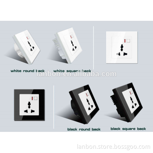 2016 Home Automation Smart Home Socket Glass Panel Touch Socket Wifi Power Socket Phone Remote Control Switch